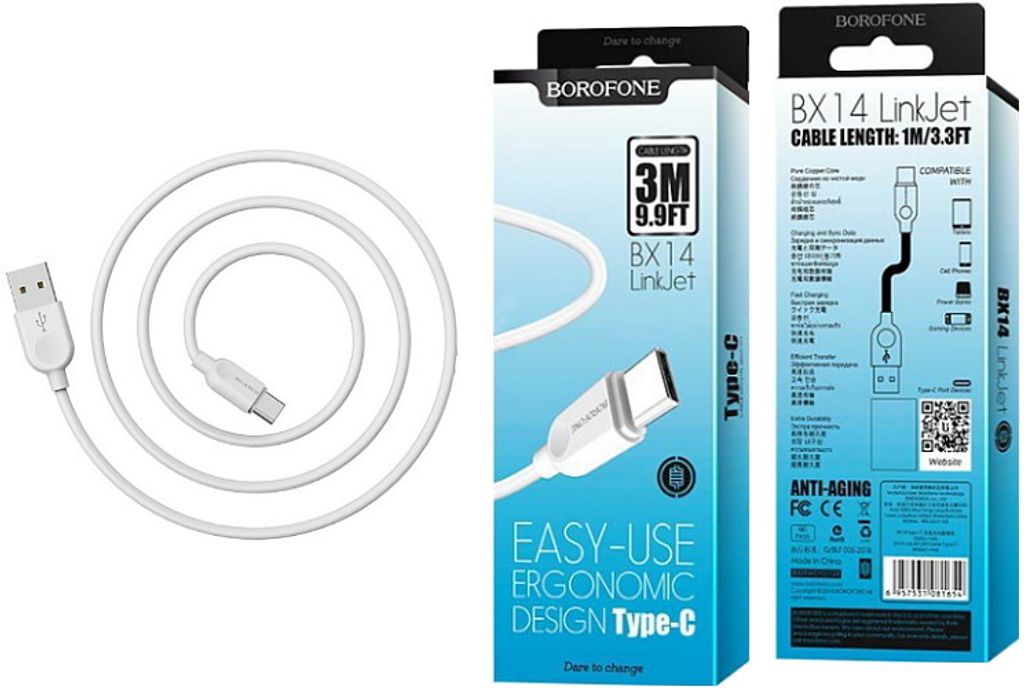 Daten-/Ladekabel - USB-A auf USB-C (3m) - EXTRA LANG white Produktbild 