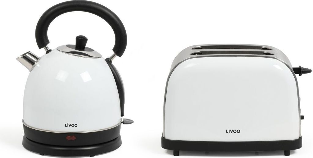 Livoo Vintage-Früstücks-Set Edelstahl Weiß Produktbild 4