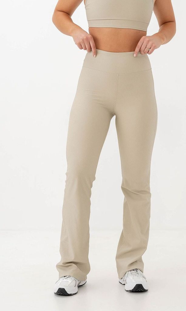 RÖHNISCH - ribbed r flare hw tight - Women's long training leggings - Braun hell