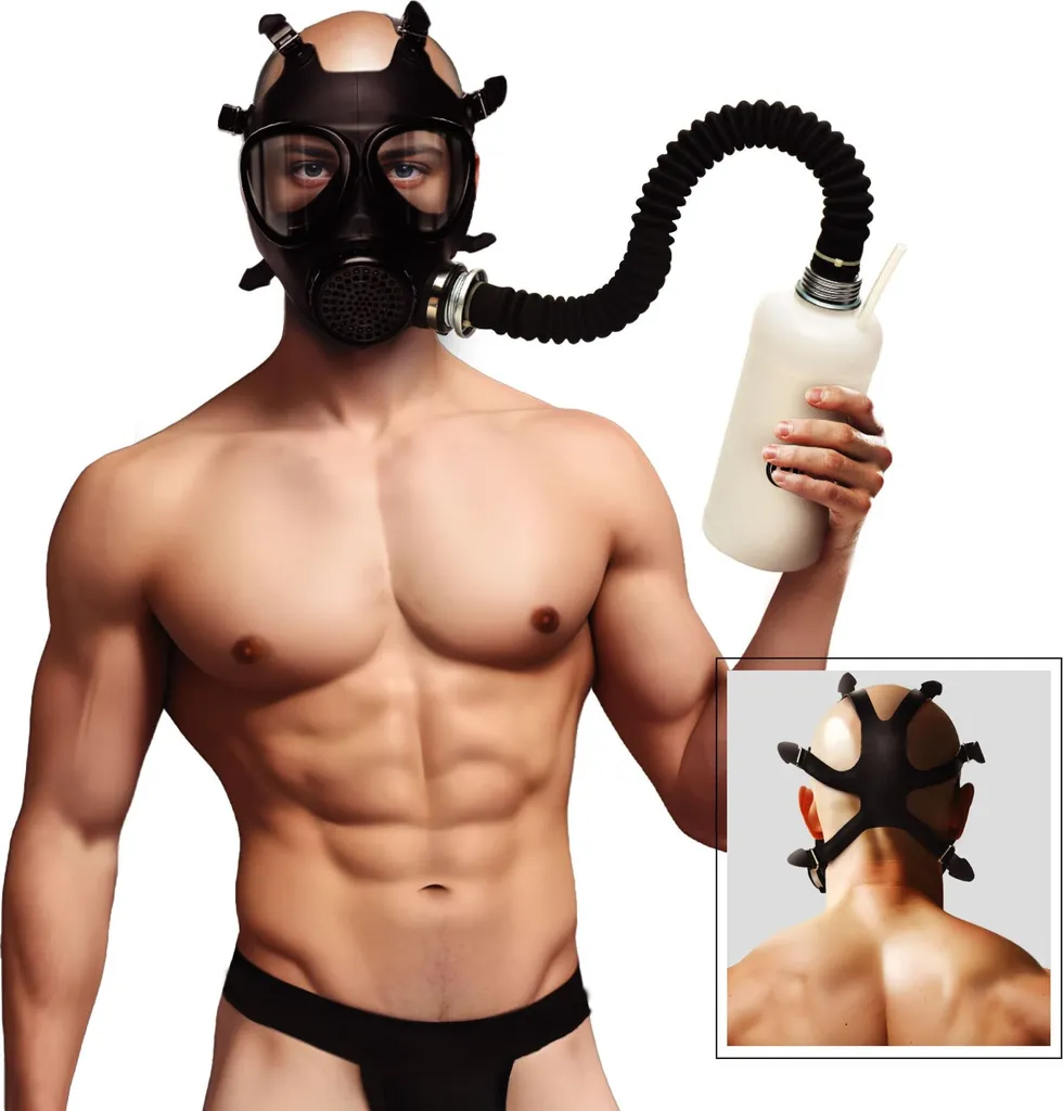 Masque à gaz étanche XR Brands avec double fixation pour bouteille