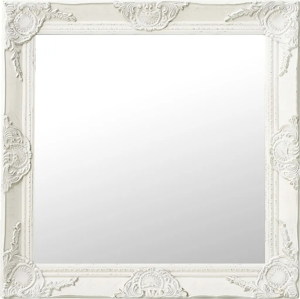 Specchio da parete in stile barocco 60x60 cm bianco