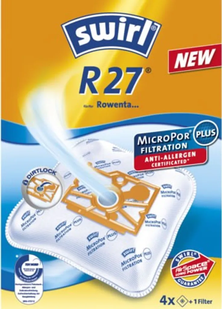 4 sacs à poussière premium Swirl R 27 pour aspirateur traîneau