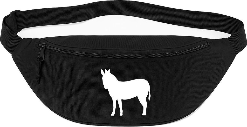 Huuraa Bauchtasche Esel Silhouette 2,5 Liter Black Polyester Crossbody Bag Geschenkidee