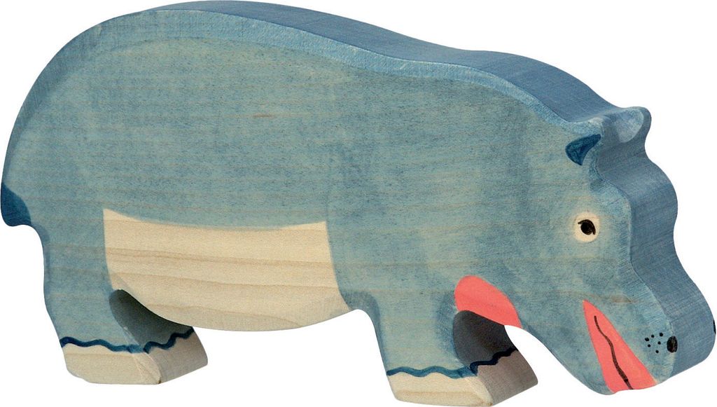 Nilpferd fressend Safari Holzfigur Holzspielzeug von Holztiger