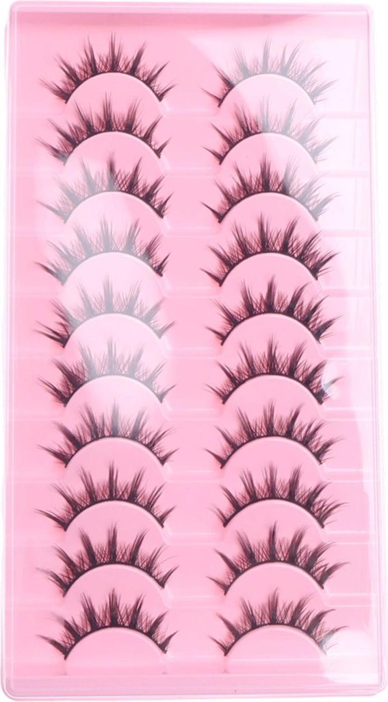 10 Paar Falsche Wimpern, Natürliche Falsche Wimpern, Manga Lashes, 3D Künstliche Wimpern, Gekreuzte Anime Wimpern