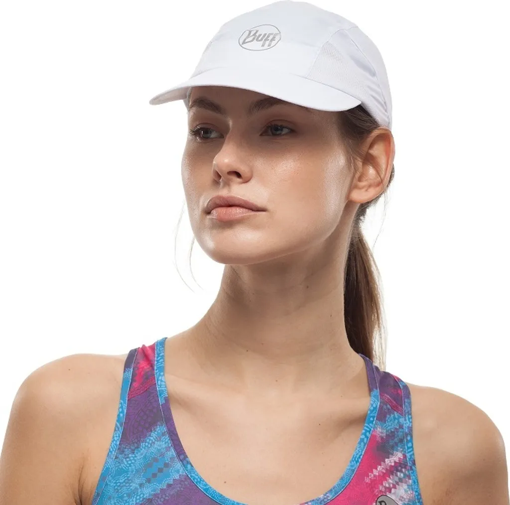 Buff Run Cap Solid White R-Solid : Casquette Running Blanche One Size - 3