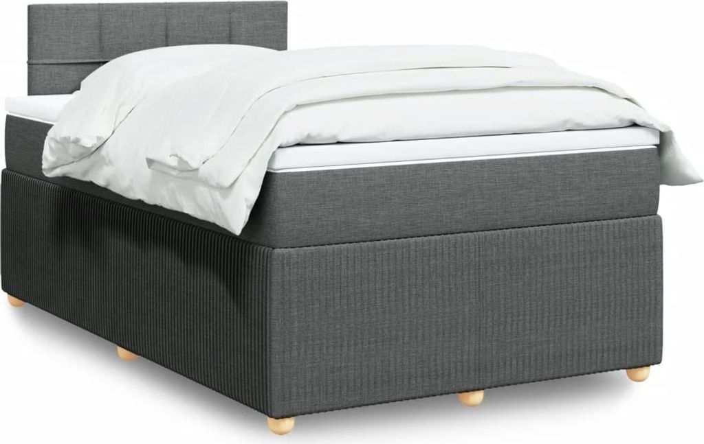 Maison Exclusive - Boxspringbett mit Matratze Dunkelgrau 120x190 cm Stoff