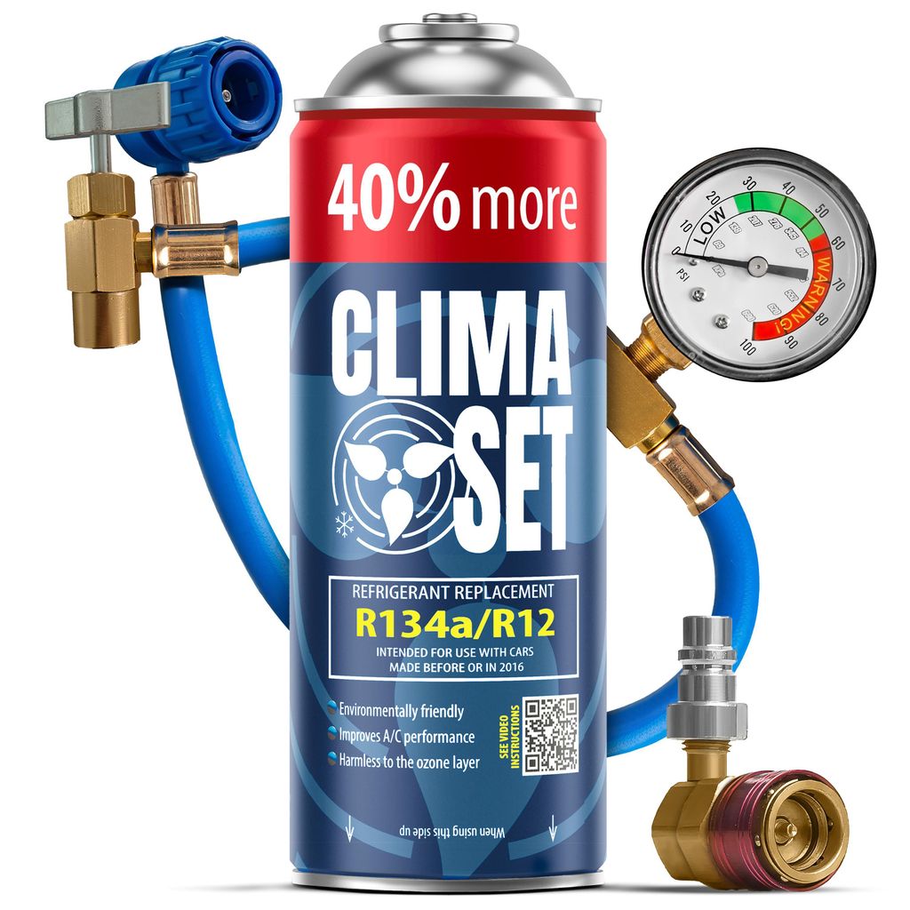 Autoklimaanlagen Set R134a 626 g, Schlauch mit Manometer, Adapter für Klimaanlagen hp/lp