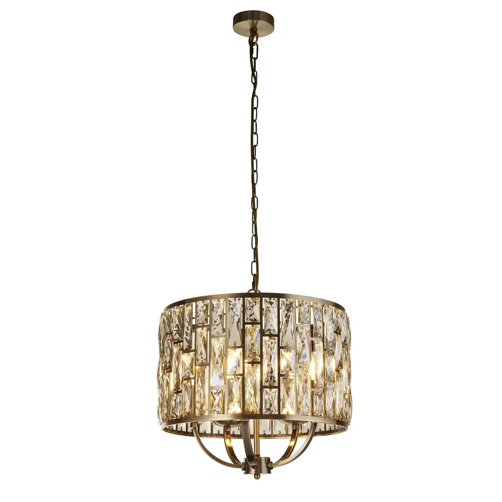 Luminaire Bijou 5 Lampes en Laiton Antique pour Éclairage Doux et Chic