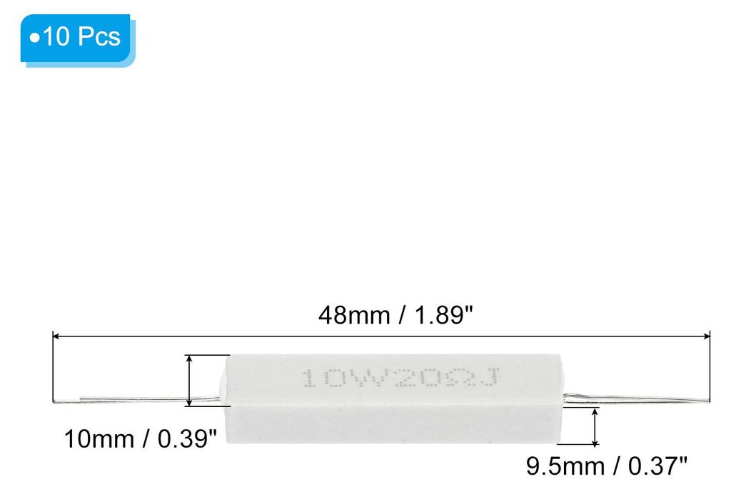 10 Stš¹ck 20 Ohm Widerst?nde, 10W Keramikzementwiderstand Power Cement Resistor Kit Toleranz 5% fš¹r Netzadapter Audio Computer TV Leiterplatte