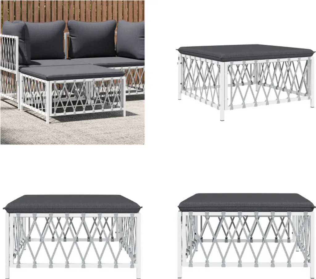 Sgabello Luxury da Giardino vidaXL Bianco | Arredo Patio Chic