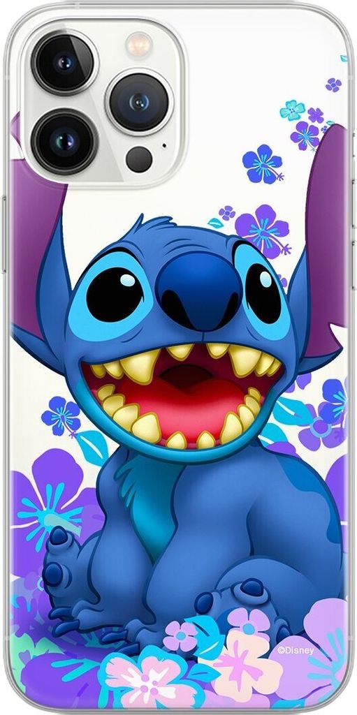 Handyhülle Stitch 001 Disney Partial Print Transparent kompatibel mit iPhone 15 Pro