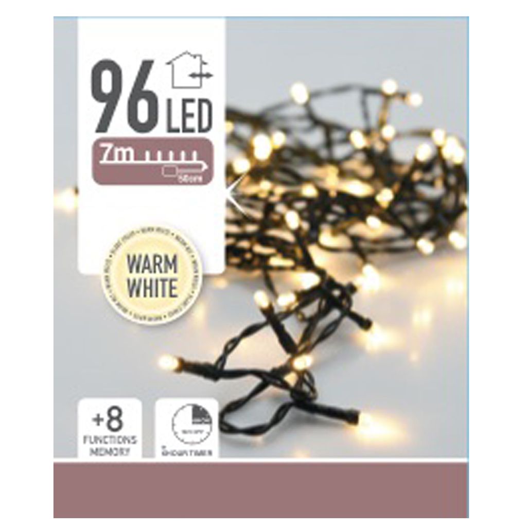 Lichterkette 96 LED Weihnachten 7m warm-weiß