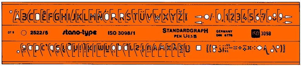 Standardgraph Schriftschablone stano-type Typ B gerade, Produktbild 