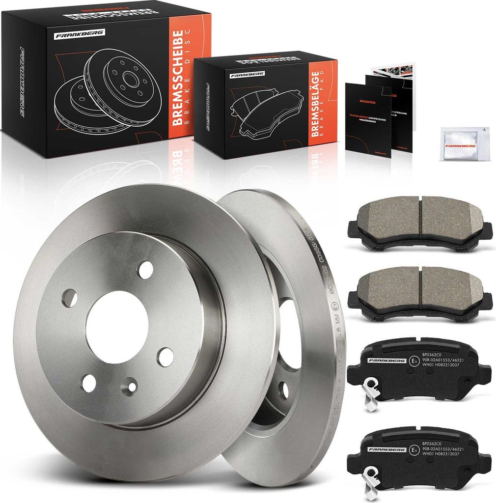 Frankberg 2x Bremsscheiben 4x Bremsbeläge Hinterachse für Opel Astra G Caravan CC Klasseic H GTC Meriva