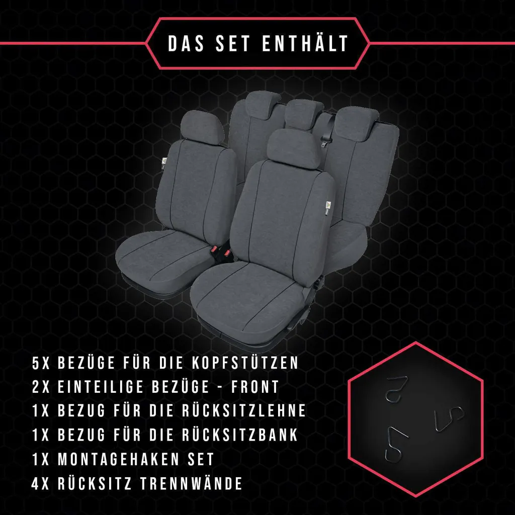 Coprisedili auto Set coprisedili auto grigio per VW Bora - 9