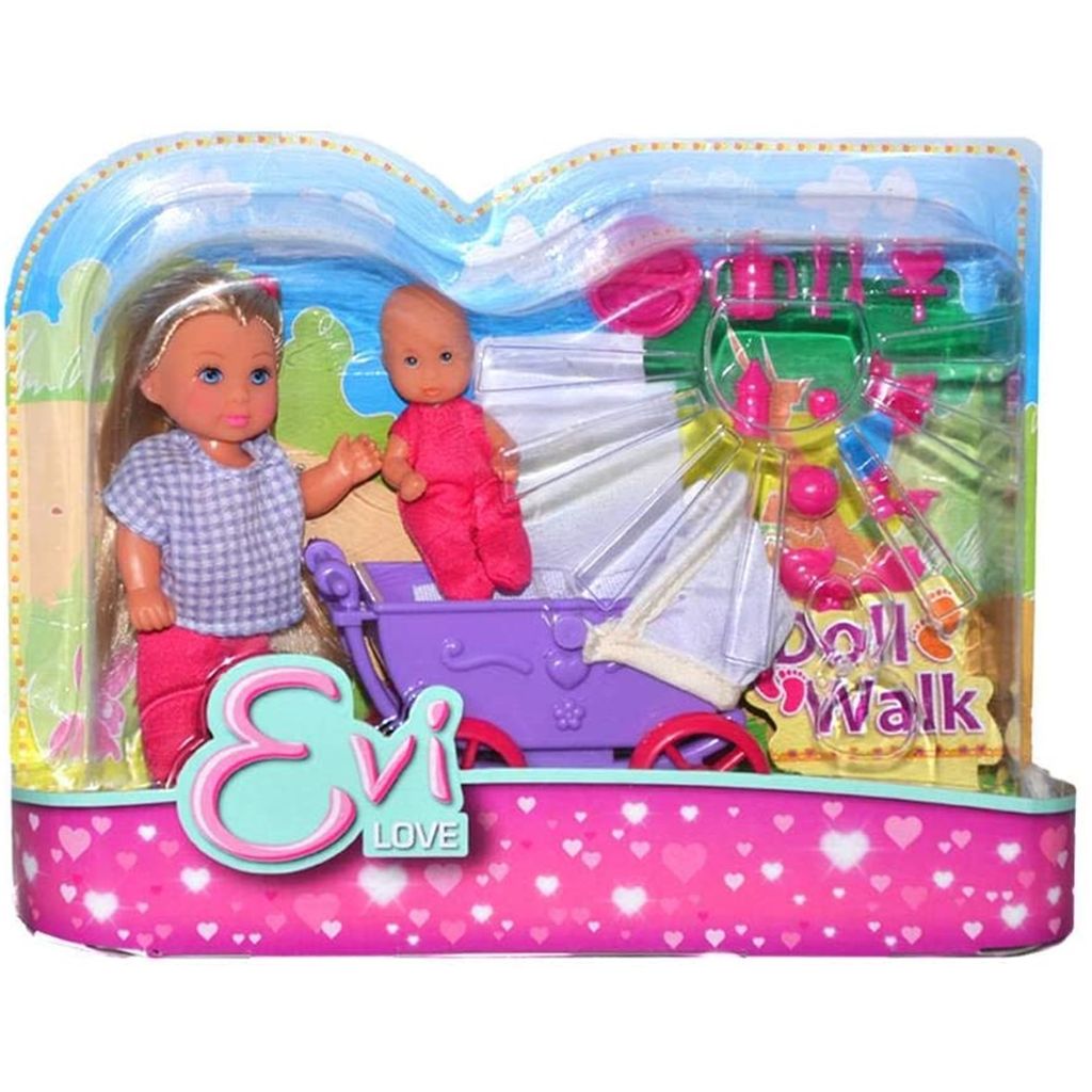 Evička promenade de poupée, avec poussette, 2sorts Image du produit 