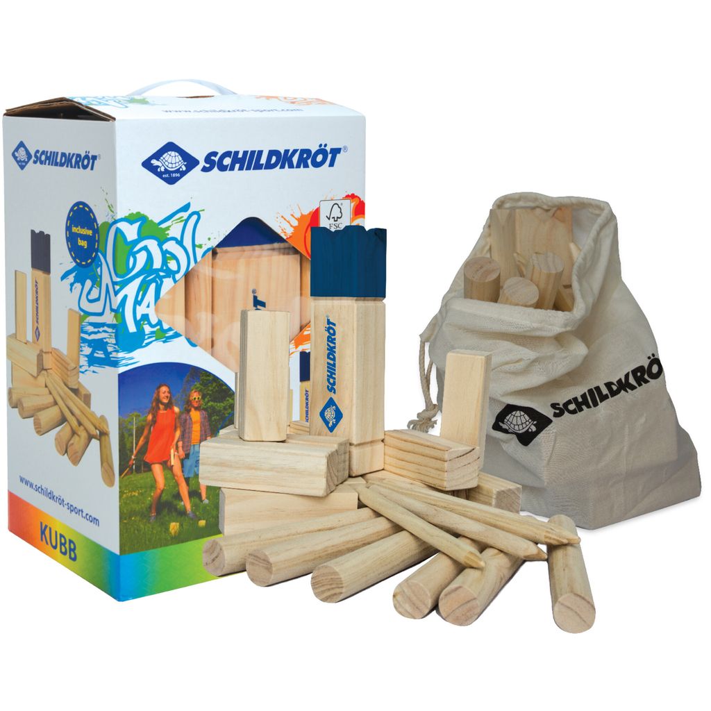 Schildkröt - Funsport KUBB/ SCHWEDENSCHACH (Kubbs 15x5x5cm, King30x7x7cm )