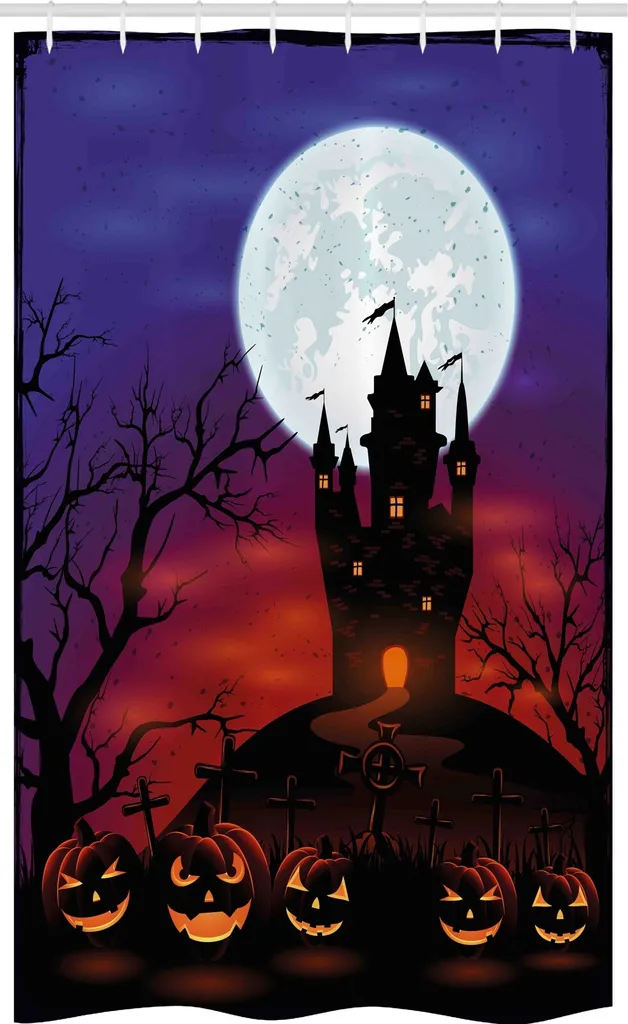 Mistero nel Bagno: Tenda Doccia Castello Infestato ABAKUHAUS 120x180
