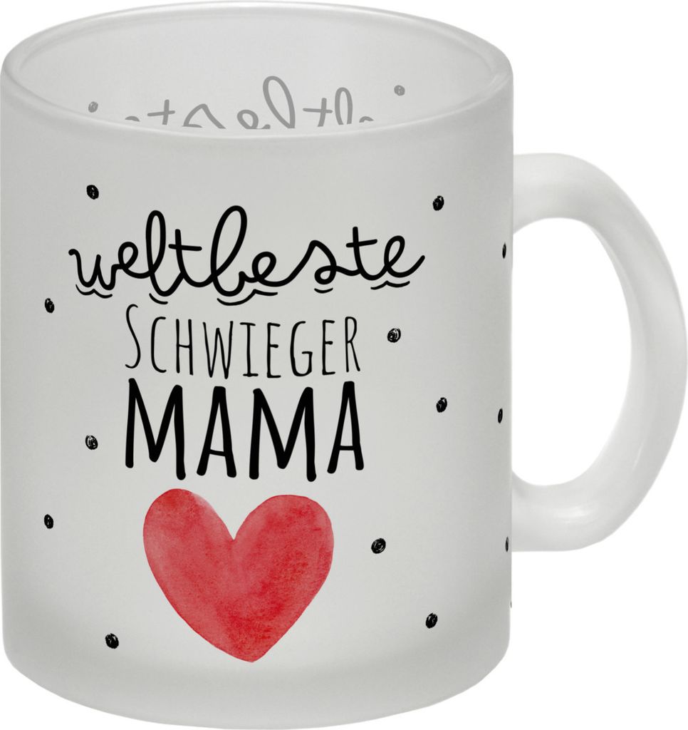 Schwiegermutter Glas Tasse mit Spruch Weltbeste Schwiegermama