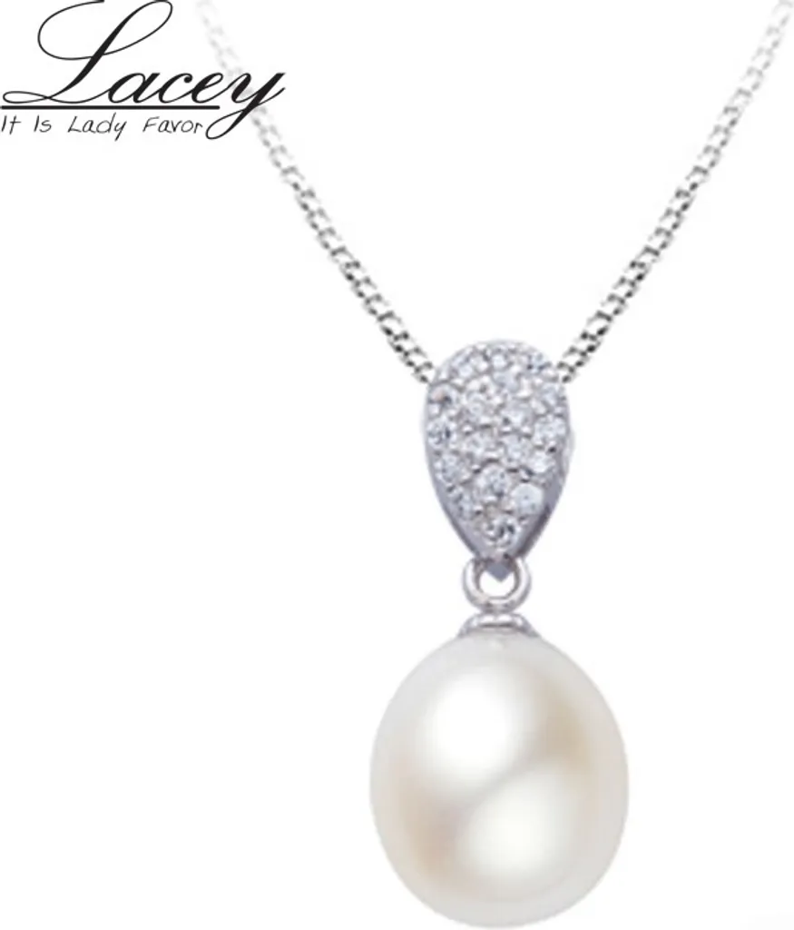 Collana Lacey Nela Bianca: Perla d'Acqua Dolce e Zirconia KP3951 - Oro 9k