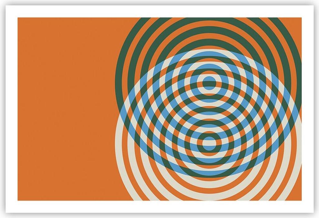 Poster - Poster ohne Rahmen - Abstraktion Modern Kreise - 91,5x61 cm - Wand Bild - Wanddeko - Wandbilder - Kunstposter - Wandposter - Bilder - Kuns...