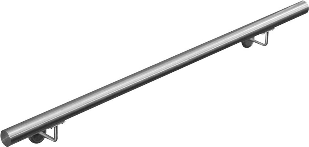 Handlauf Edelstahl 120 cm, 2 Wandhalter, einteilig