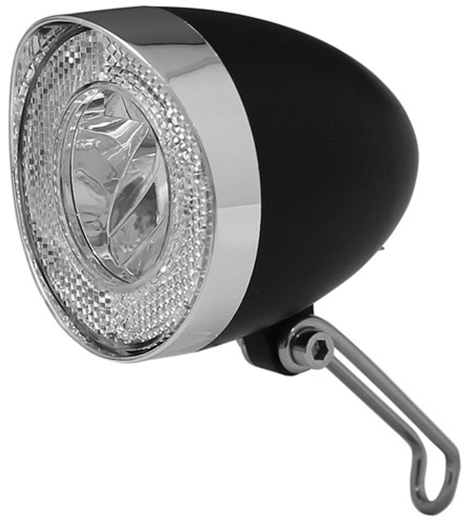 Klassik LED Frontlampe Schwarz Batteriebetrieben gemäß Produktbild 