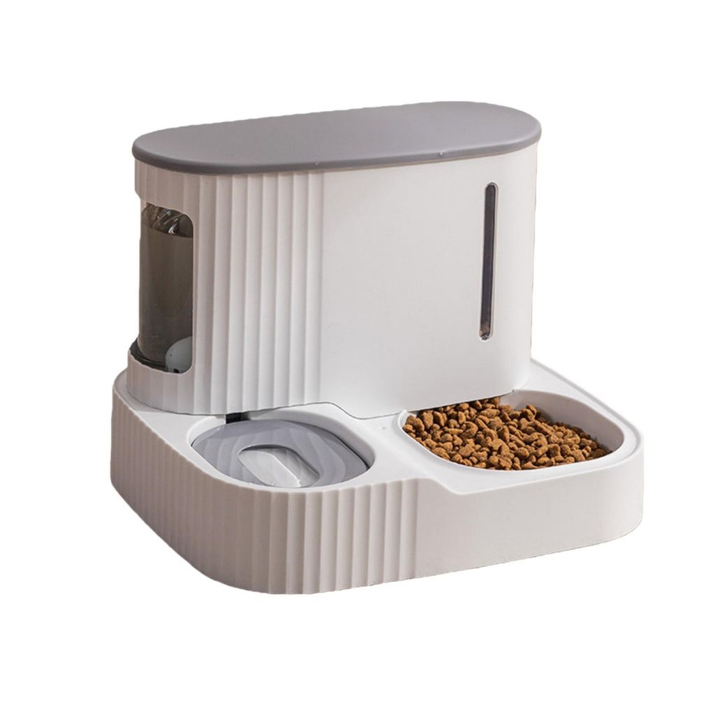 Zimilo Automatischer Futterautomat Katze, Große Kapazität, Schwerkraftspender, Leicht zu Reinigen, Edelstahl Napf, für Katzen und Kleine Hunde, ...