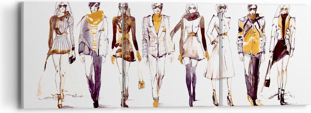 Bild auf Leinwand - Leinwandbild - eleganc e Farbe weiblich Mannequins - 90x30cm - Wand Bild - Wanddeko - Leinwanddruck - Bilder - Kunstdruck - Lei...