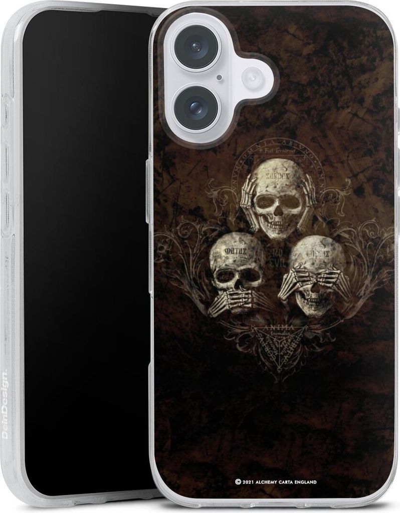 DeinDesign Handyhülle für Apple iPhone 16 Plus Silikon Hülle Case Smartphone Schutzhülle Art Gothic Totenköpfe