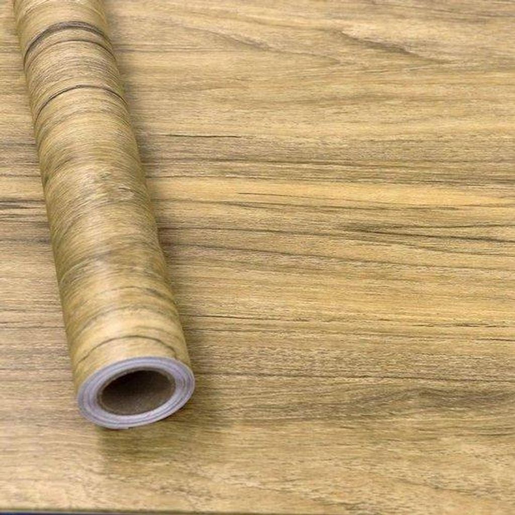 Selfklebendes Vinyl Wandbild 60 x 300 cm - Braun Holz Eichen Effekt - Wasserfest - Dekorative Möbelsticker - Garderobe - Selbermachen - Aufklebe u...