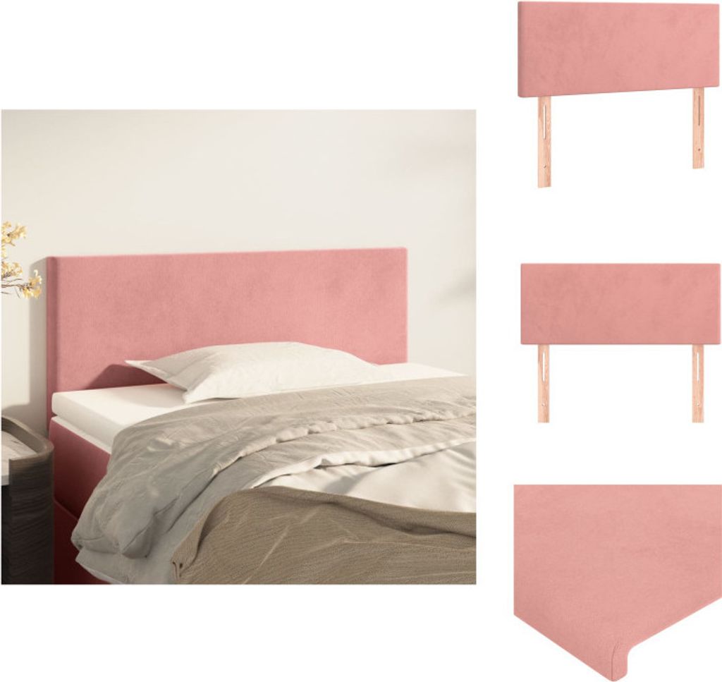 vidaXL Kopfteil Rosa 90x5x78/88 cm Samt - Kopf- & Fußenden