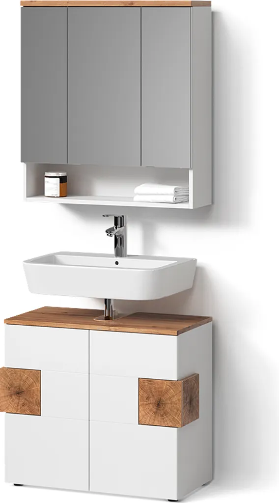 Meuble Salle de Bain Livinity Tanaro Blanc 2 Pièces : Finition Premium Mat