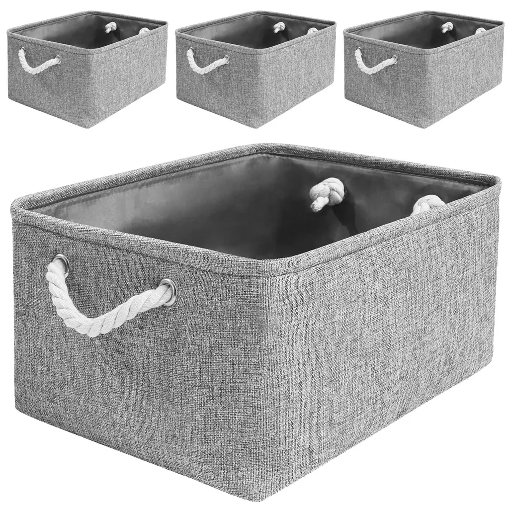 Panier de rangement tissu pliable x4 - Boîte de rangement multi-tailles
