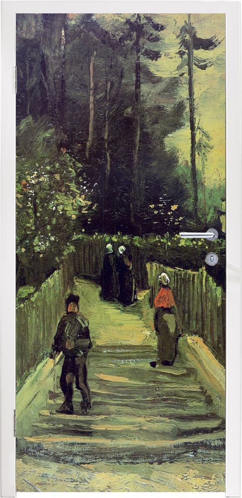 MuchoWow Türtapete Selbstklebende Türfolie Schräger Weg in Montmartre - Vincent van Gogh 90x205 cm Türposter Türaufkleber Klebefolie Türkle...