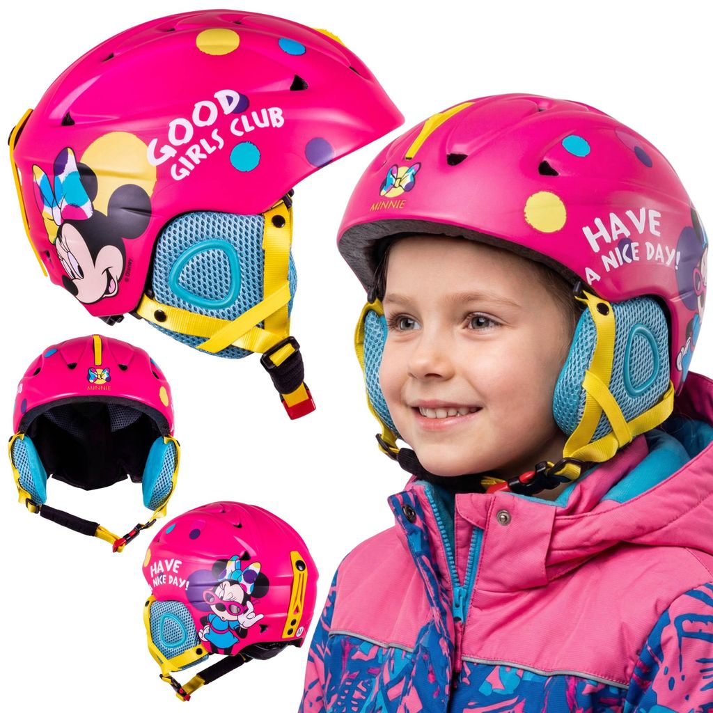 Minnie Mouse Kinder Ski- und Snowboardhelm, In-Mold, mit Belüftung, verstellbar, Größe 55–58 cm