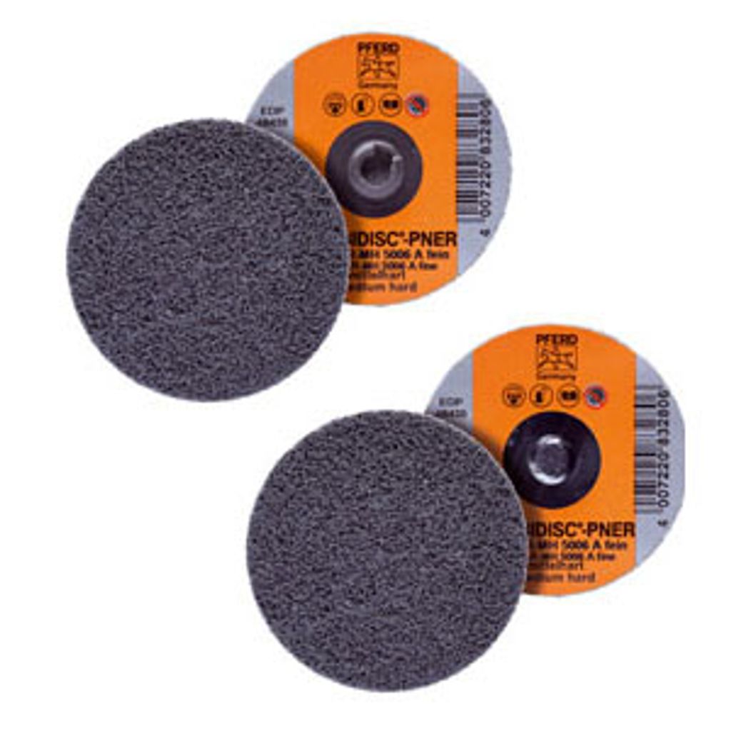 PFERD TOOLS COMBIDISC verpresste Vliesronde CD PNER Ø 75 mm Mittehart SIC Fein für Finish 25 Stk