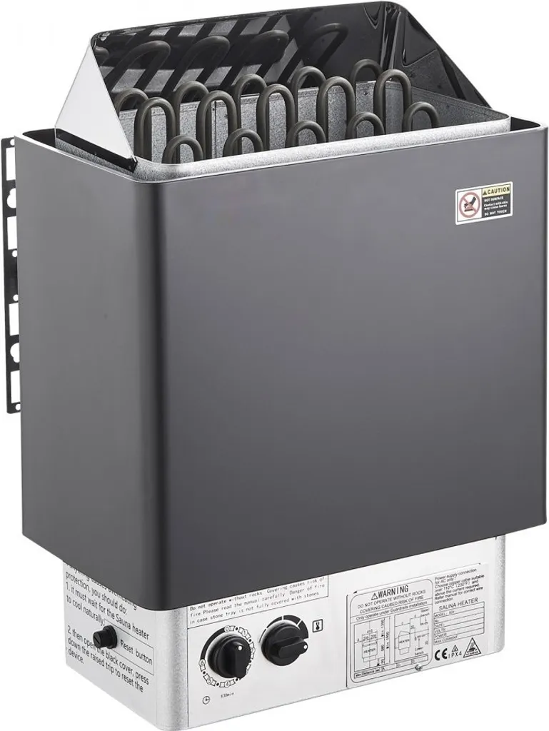 Poêle sauna 8kW en inox avec minuterie et thermostat pour volume de 8-12m³