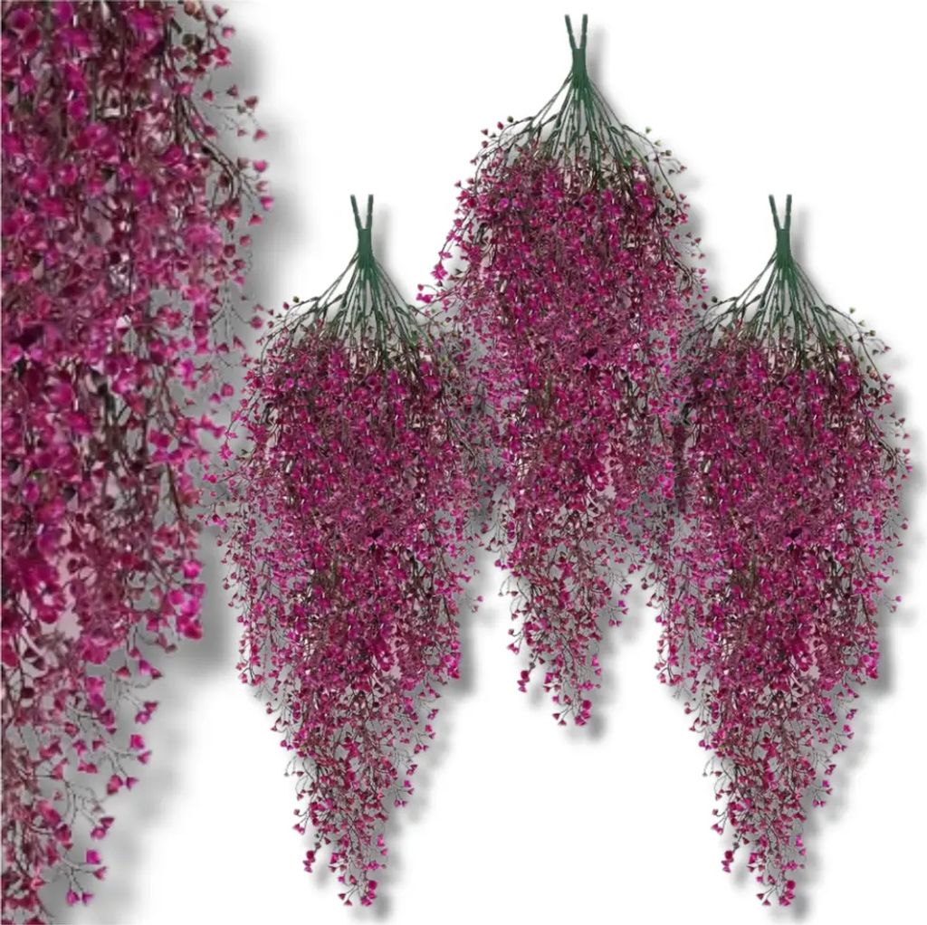 Hängende dekorative künstliche Weidenblumen, 3 Stück, rosa Produktbild 