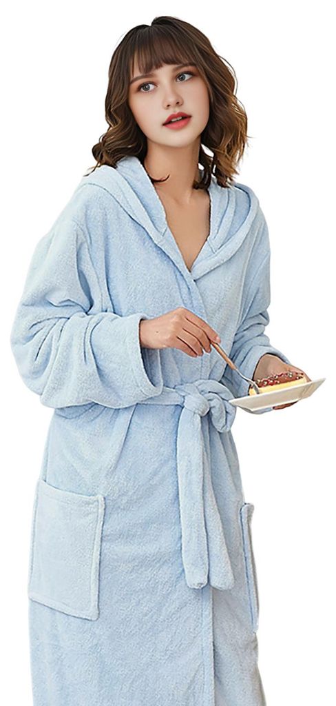 Damen-Bademantel, kuscheliger Korallenfleece-Bademantel, flauschiger Plüsch-Pyjama, Damen-Loungewear für Spa, Winter-Schlafanzug