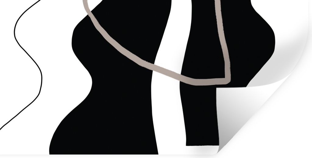 MuchoWow Wandtattoo Wandsticker Wandaufkleber Abstrakt - Minimalismus - Design 120x60 cm Selbstklebend und Repositionierbar - Sticker - Dekorfolie
