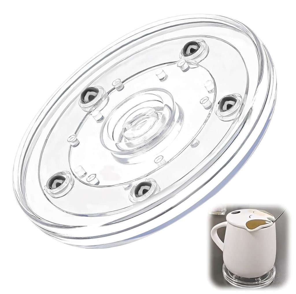 10 cm drehbarer Acryl-Drehteller mit Kunststoffkugellagern, für Gewürzregale und Vorratskammern, transparenter Drehteller mit Kugellagern