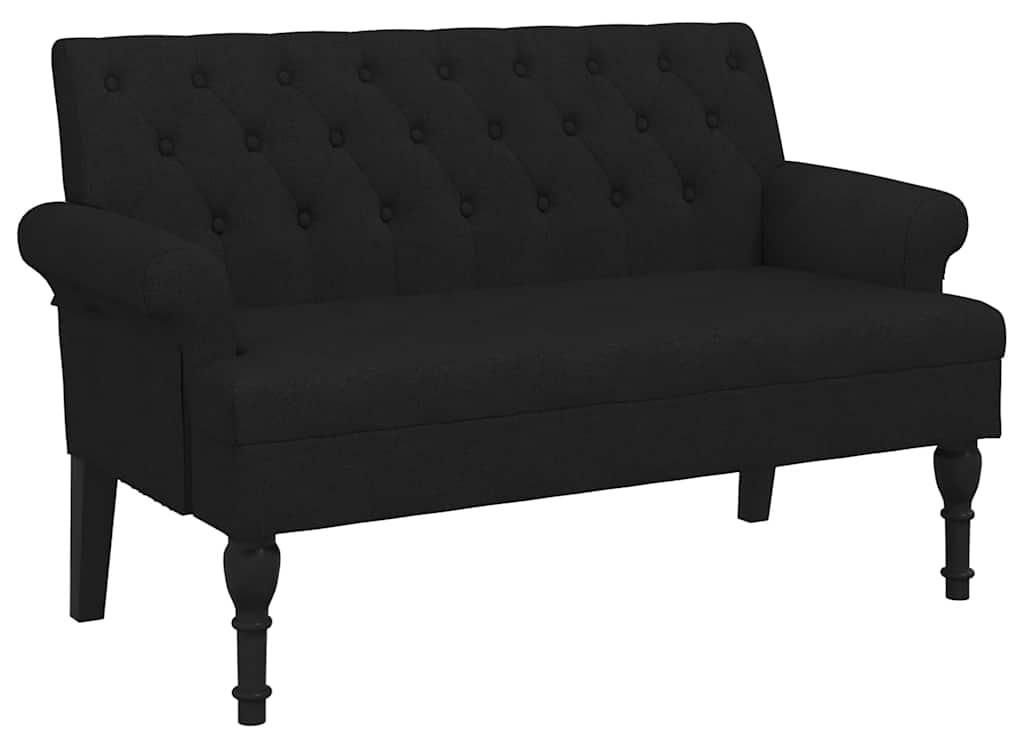vidaXL Lavice s opěradlem černá 120x62x75,5 cm látka Obrázek produktu 