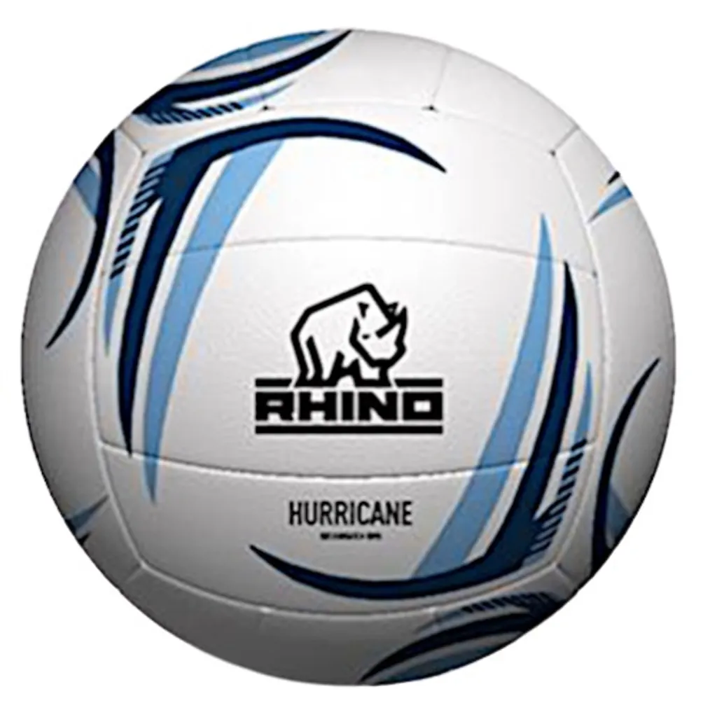 Ballon netball Rhino Hurricane taille 5 blanc bleu pour club