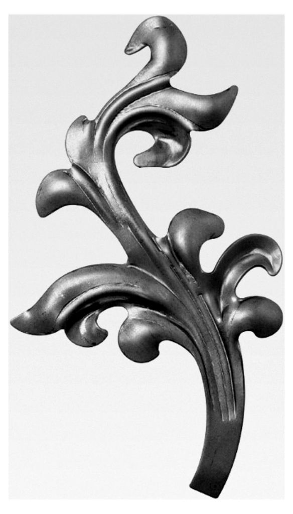 Zaundekoration Zierelement Metallblumen und Metallblätter