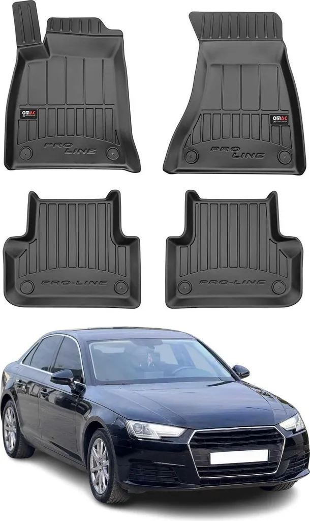 Set Tappetini 3D Audi A4 B9 (2016-2025) - TPE Impermeabile Nero