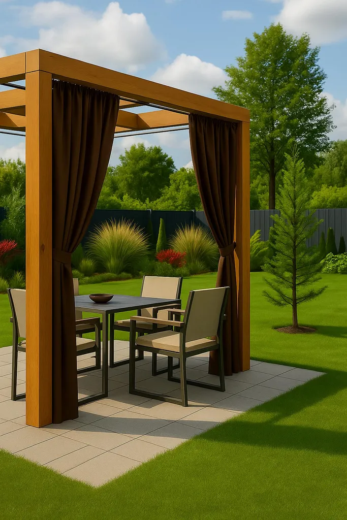 Tenda Da Esterno Pieghevole 1,8x1,8m Marrone - Per Patio, Terrazzo, Balcone E Giardino - Protezione UV