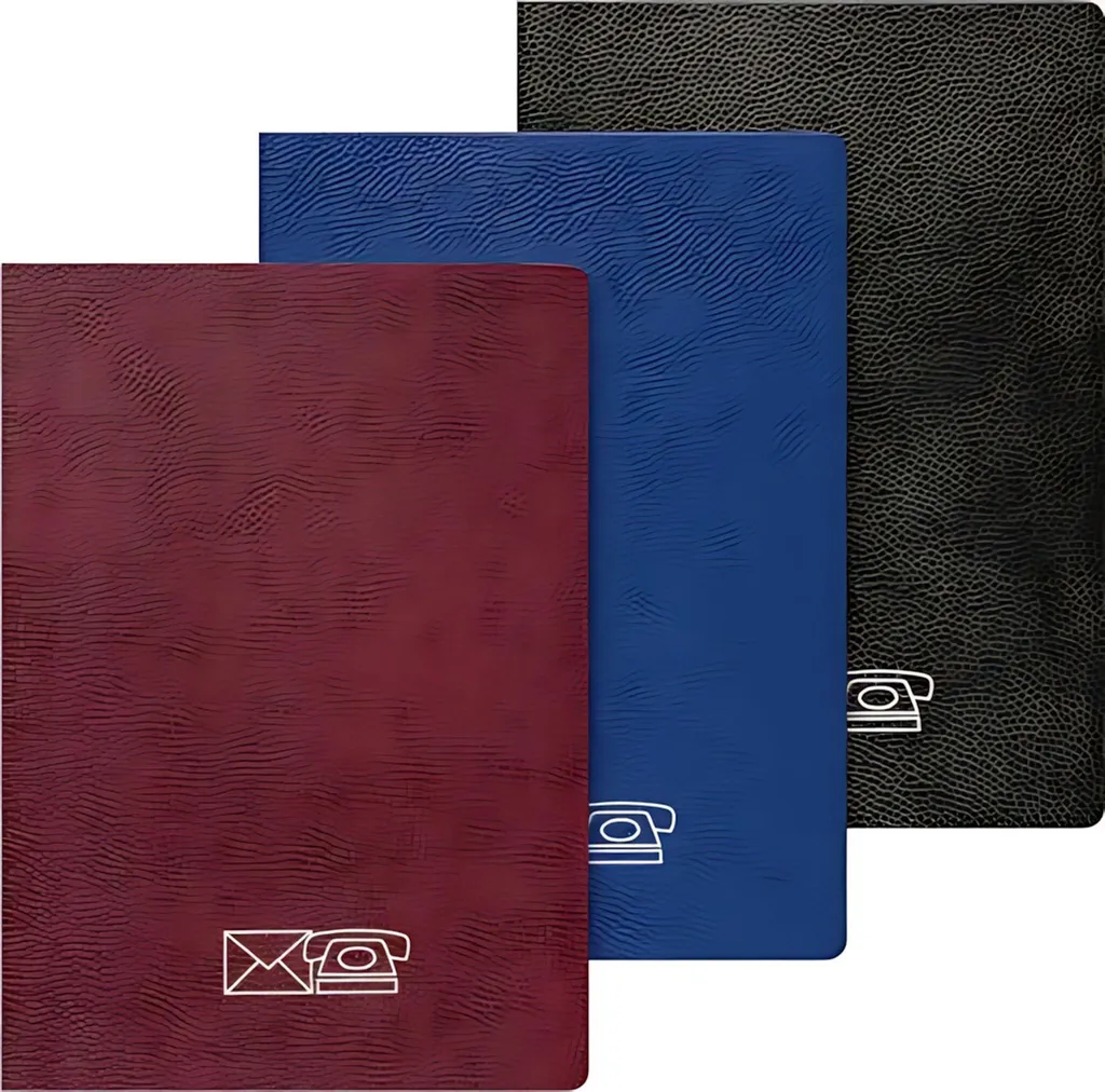 Carnet d'adresses 14,3x20,5cm assorti plastique résistant - Modèle A5