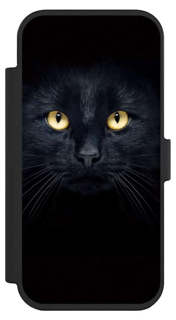NIVOCASE Klapphülle für Apple iPhone Air Handyhülle aus Kunst Leder NIVOflip schwarz Auge Katze schwarz